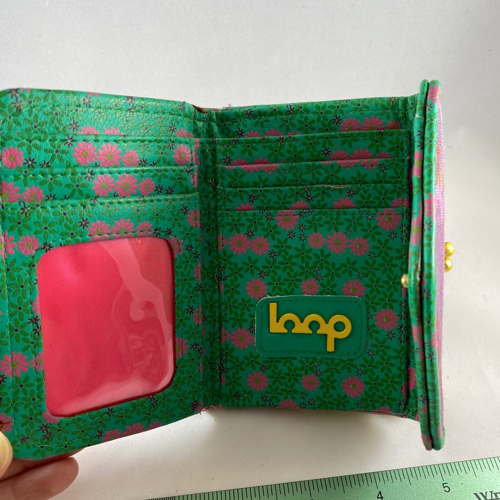 Loop canvas floral wallet purple w/ red roses - Picture 3 of 6